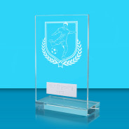 UV Colour Printed Football L Shaped Jade Glass Award
