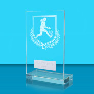 UV Colour Printed Gaelic Football L Shaped Jade Glass Award