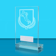 UV Colour Printed Gaelic Football L Shaped Jade Glass Award