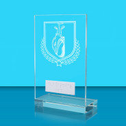 UV Colour Printed Golf L Shaped Jade Glass Award