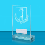 UV Colour Printed Golf L Shaped Jade Glass Award
