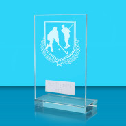 UV Colour Printed Hockey L Shaped Jade Glass Award