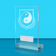 UV Colour Printed Martial Arts L Shaped Jade Glass Award
