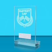 UV Colour Printed Motorsport Fastest Lap L Shaped Jade Glass Award