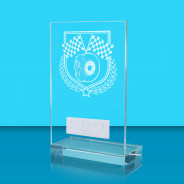 UV Colour Printed Motorsport L Shaped Jade Glass Award