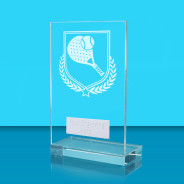UV Colour Printed Padel Tennis L Shaped Jade Glass Award
