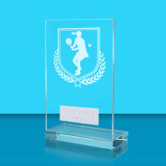 UV Colour Printed Padel Tennis L Shaped Jade Glass Award