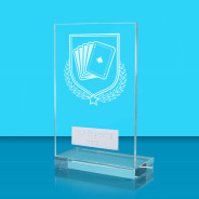 UV Colour Printed Poker L Shaped Jade Glass Award