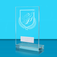 UV Colour Printed Male Swimming L Shaped Jade Glass Award