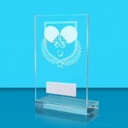 UV Colour Printed Table Tennis L Shaped Jade Glass Award