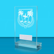 UV Colour Printed Surfing L Shaped Jade Glass Award