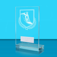 UV Colour Printed Surfing L Shaped Jade Glass Award