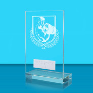 UV Colour Printed Weightlifting L Shaped Jade Glass Award