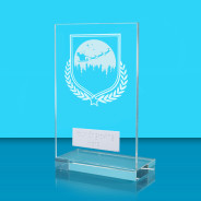 UV Colour Printed Christmas L Shaped Jade Glass Award