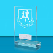 UV Colour Printed Athletics L Shaped Jade Glass Award