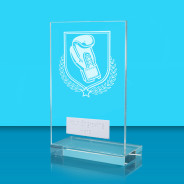 UV Colour Printed Boxing L Shaped Jade Glass Award