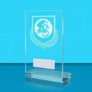 UV Colour Printed Cycling L Shaped Jade Glass Award