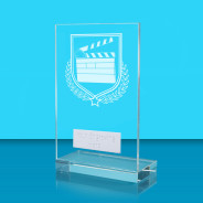 UV Colour Printed Drama L Shaped Jade Glass Award