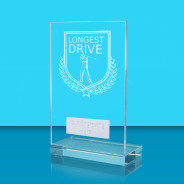 UV Colour Printed Longest Drive L Shaped Jade Glass Award