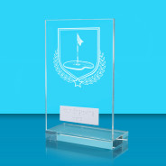 UV Colour Printed Golf L Shaped Jade Glass Award