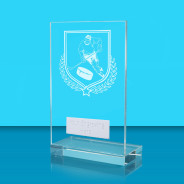 UV Colour Printed Ice Hockey L Shaped Jade Glass Award