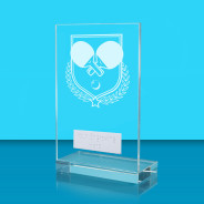 UV Colour Printed Table Tennis L Shaped Jade Glass Award