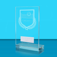 UV Colour Printed Volleyball L Shaped Jade Glass Award