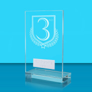 UV Colour Printed 1st, 2nd & 3rd L Shaped Jade Glass Award