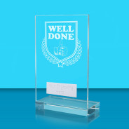 UV Colour Printed Well Done L Shaped Jade Glass Award
