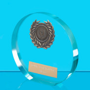 Utopia Jade Glass Award with Wreath