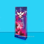 Egyptian Blue Vector Crystal Wedge Award - Ruby