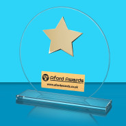 Jade Clear Glass Award with Star