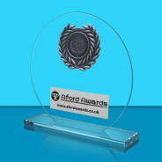 Jade Clear Glass Award with Wreath