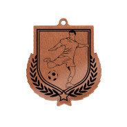 Colour Printed Football Shield Shaped Medal