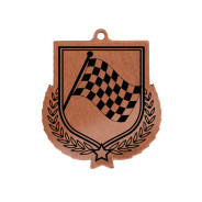 Colour Printed Motorsport Shield Shaped Medal