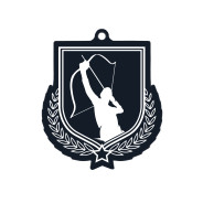 Colour Printed Archery Shield Shaped Medal