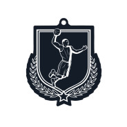 Colour Printed Basketball Shield Shaped Medal
