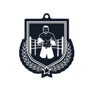 Colour Printed Boxing Ball Shield Shaped Medal