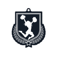 Colour Printed Cheerleading Shield Shaped Medal