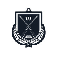 Colour Printed Clay Pigeon Shield Shaped Medal