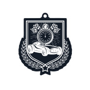 Colour Printed Motorsport Shield Shaped Medal