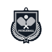 Colour Printed Pickleball Shield Shaped Medal