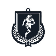 Colour Printed Female Rugby Player Shield Shaped Medal