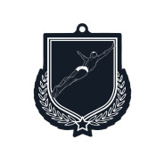 Colour Printed Diving Shield Shaped Medal