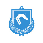 Colour Printed Pole Vault Shield Shaped Medal