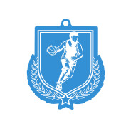Colour Printed Basketball Shield Shaped Medal