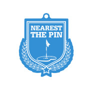 Colour Printed Golf Nearest the Pin Shield Shaped Medal
