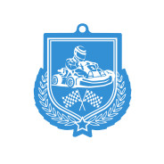 Colour Printed Karting Shield Shaped Medal