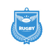 Colour Printed Rugby Shield Shaped Medal