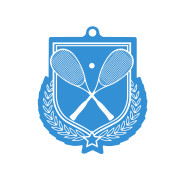 Colour Printed Squash Shield Shaped Medal